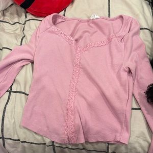 pink long sleeve top
